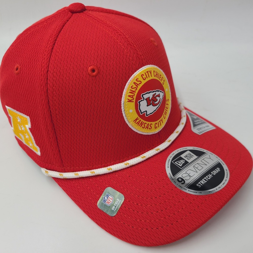 Kansas City Chiefs Hat Snapback New Era 9Seventy‎ Red Yellow Rope NFL Sideline